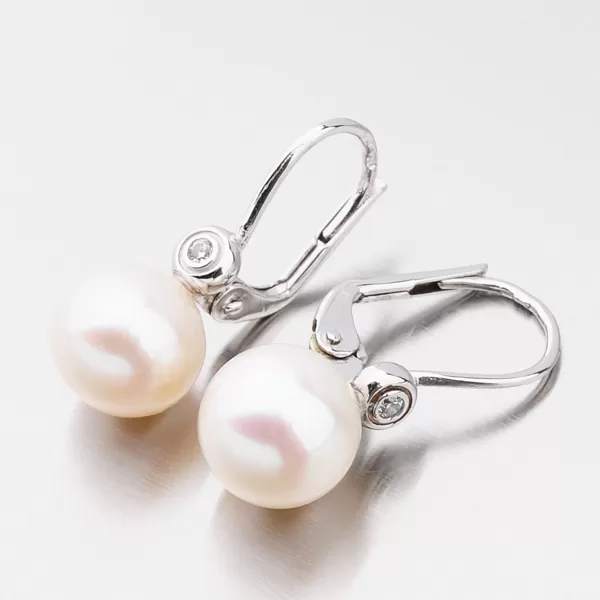 Dámske náušnice biele zlato 585 perál 458P-125036