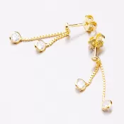 Náušnice vo farbe žltého zlata so zirkónmi E1400374-0398-SLX