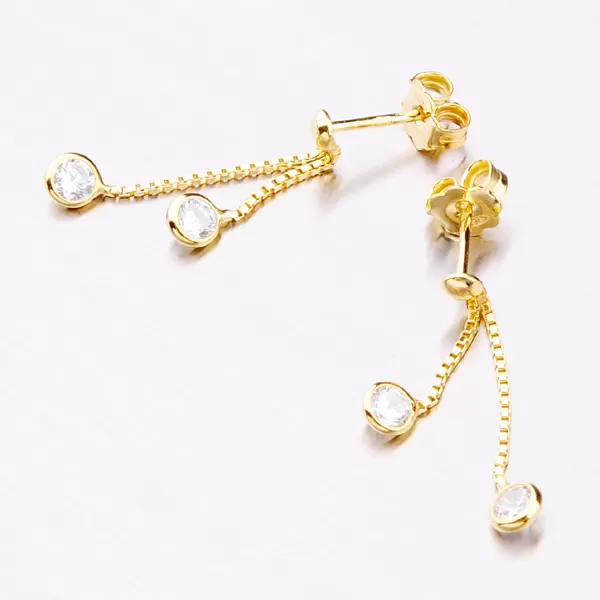 Náušnice vo farbe žltého zlata so zirkónmi E1400374-0398-SLX