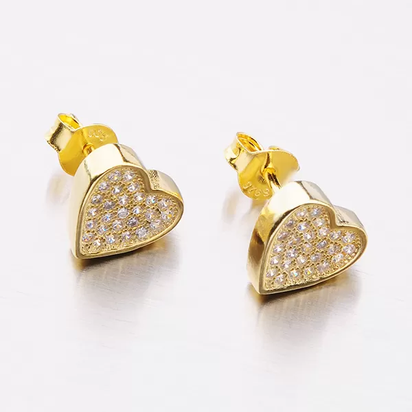 Pozlátené strieborné kôstky v tvare srdca E-S1803482-1905-SLX