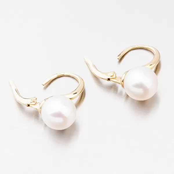 Dámske náušnice žlté zlato 585 perál 663P-120010