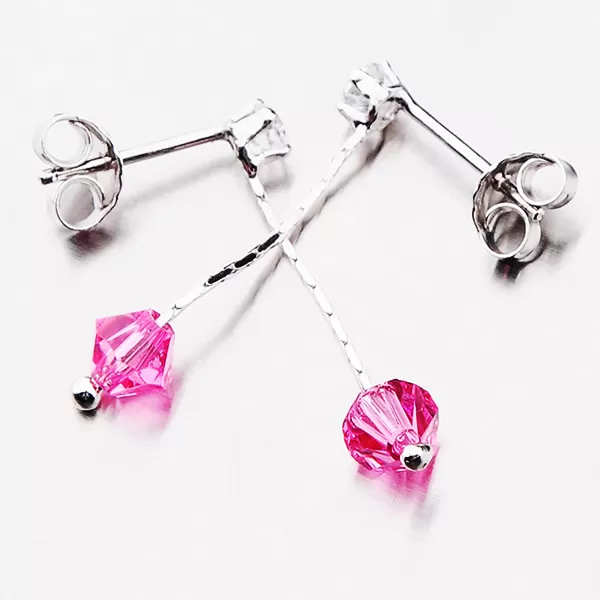 Dámske náušnice strieborné 925 kryštály visiace 92003043-60-SLX