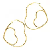 Pozlátené náušnice v tvare srdca MNCER12-1260-B