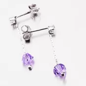 Dámske náušnice strieborné 925 kryštály visiace 92003043-62-SLX