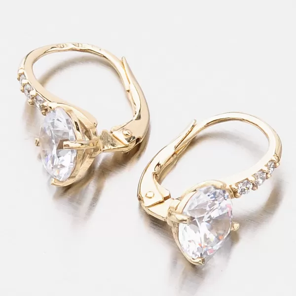 Dámske náušnice žlté zlato 585 zirkón v žltom 663P-120220