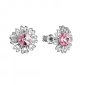 Náušnice bižutérie so Swarovski kryštálmi ružová kvietka 51042.3 light rose