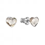 Náušnice bižutérie so Swarovski kryštálmi hnedá srdce 51050.3