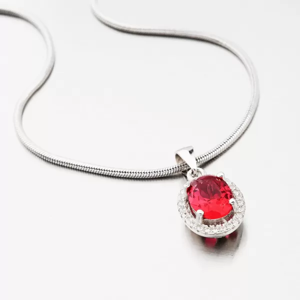 Prívesok s červeným zirkónom HST-13274