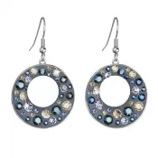 Bižutérne náušnice so Swarovski kryštálmi modré okrúhle 51040.3
