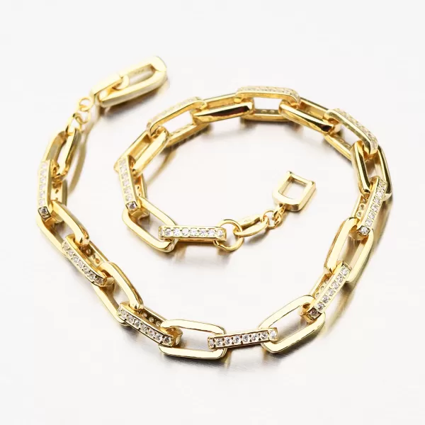 Dámsky náramok strieborný 925 zirkón pozlátený B1901562-1905-SLX