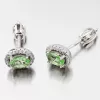 Dámske náušnice strieborný 925 zelený zirkón so zelenými kamienkami UPST-121580S