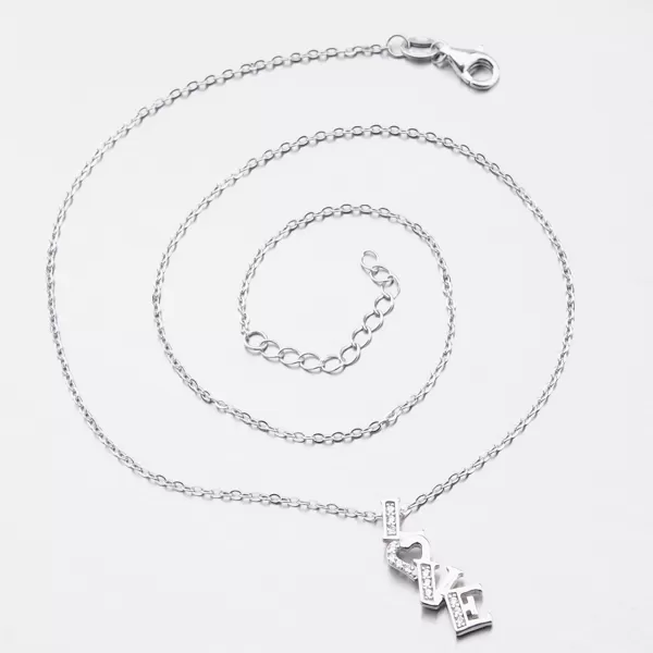 Strieborný náhrdelník s príveskom Love N1902983-1905-SLX