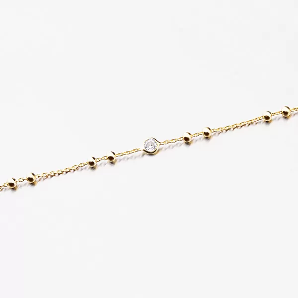 Pozlátený náramok so zirkónmi B2201123-0398-SLX