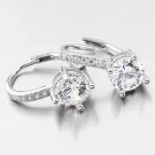 Dámske strieborné 925 zirkónové náušnice s príveskom UCST-122781D