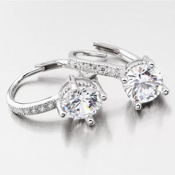 Dámske strieborné 925 zirkónové náušnice s príveskom UCST-122781D