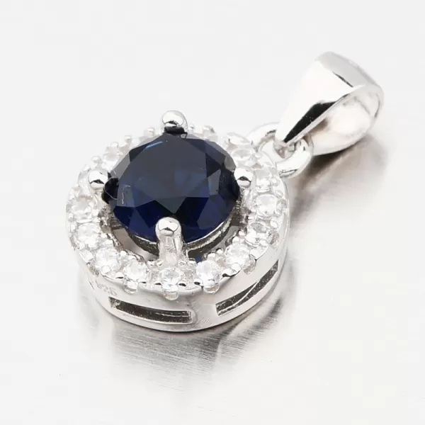 Okrúhly prívesok s modrým zirkónom HST-13256