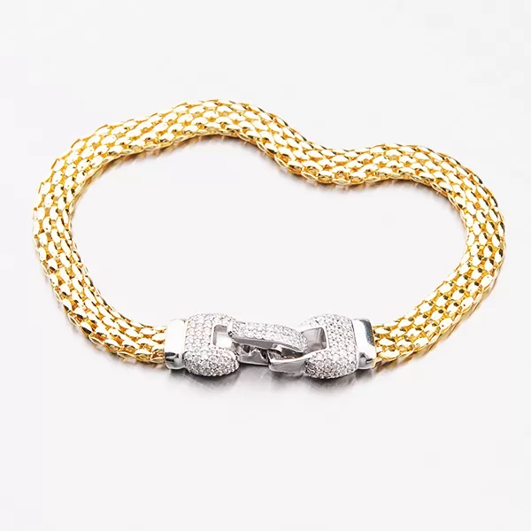 Pozlátený náramok pre ženy so zirkónmi B1902548-2196-SLX