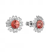Náušnice bižutérie so Swarovski kryštálmi oranžová kvietka 51042.3 padparadcha