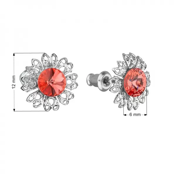 Náušnice bižutérie so Swarovski kryštálmi oranžová kvietka 51042.3 padparadcha
