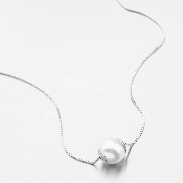 Strieborný náhrdelník s perlom N2201762-0871-SLX