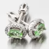 Dámske náušnice strieborný 925 zelený zirkón so zelenými kamienkami UPST-121580S