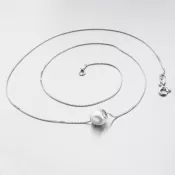 Strieborný náhrdelník s perlom N2201762-0871-SLX