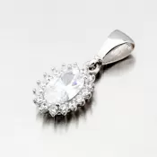 Elegantný prívesok v bielom zlate 13-378