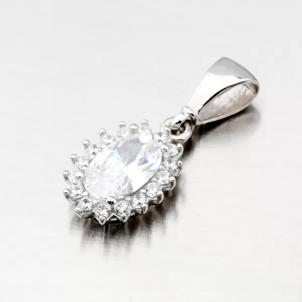 Elegantný prívesok v bielom zlate 13-378