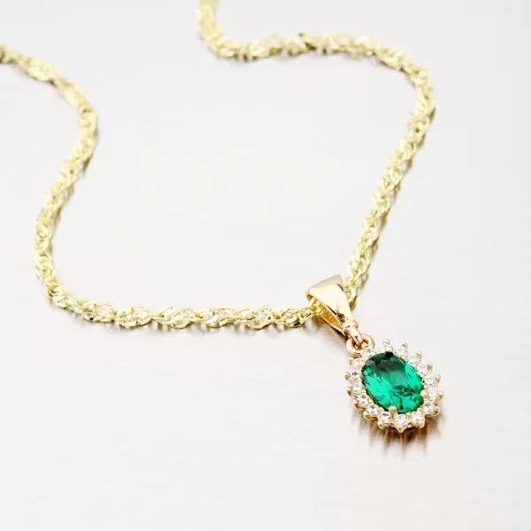 Zlatý prívesok s Emerald 13-380