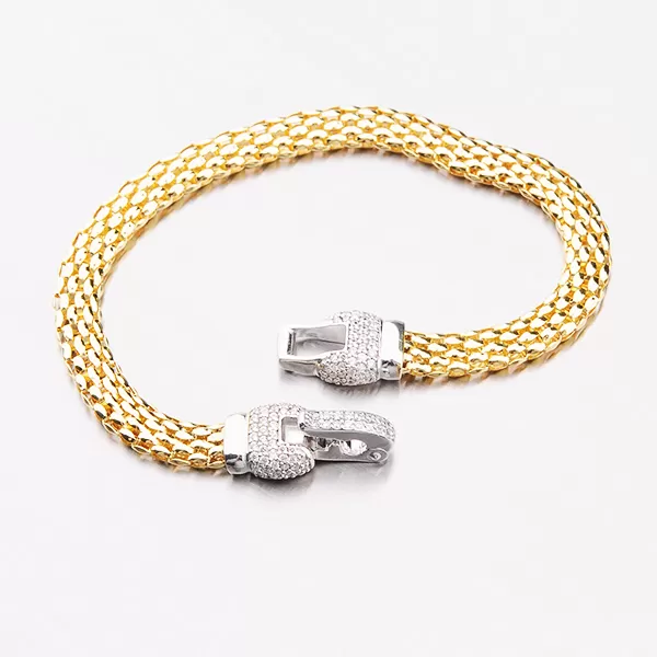 Pozlátený náramok pre ženy so zirkónmi B1902548-2196-SLX