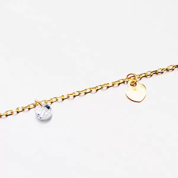 Pozlátený náramok s príveskami a zirkónmi B2100129-1132-SLX