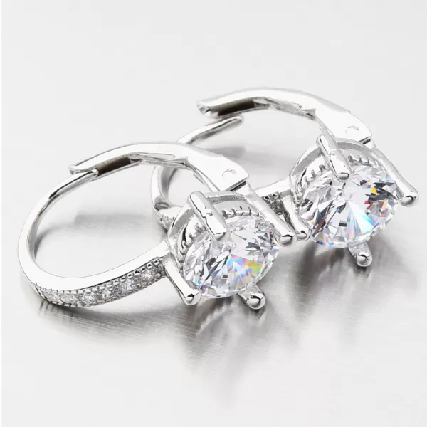 Dámske strieborné 925 zirkónové náušnice s príveskom UCST-122781D