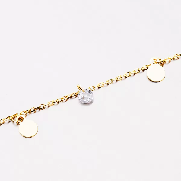 Pozlátený náramok s príveskami a zirkónmi B2100131-1132-SLX