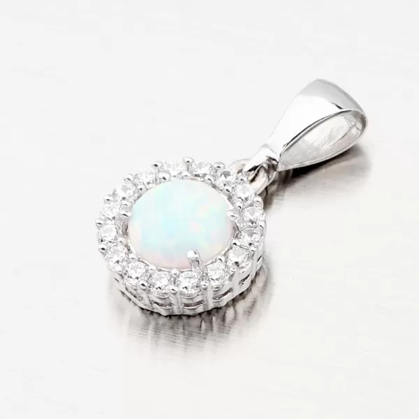 Elegantný prívesok v bielom zlate 13-382