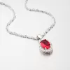 Oválny prívesok s červeným zirkónom HST-13250