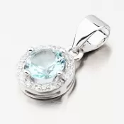 Okrúhly prívesok s modrým zirkónom HST-13197