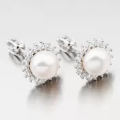 Strieborné kôstky s perlou UPST-121656/P