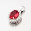 Oválny prívesok s červeným zirkónom HST-13250