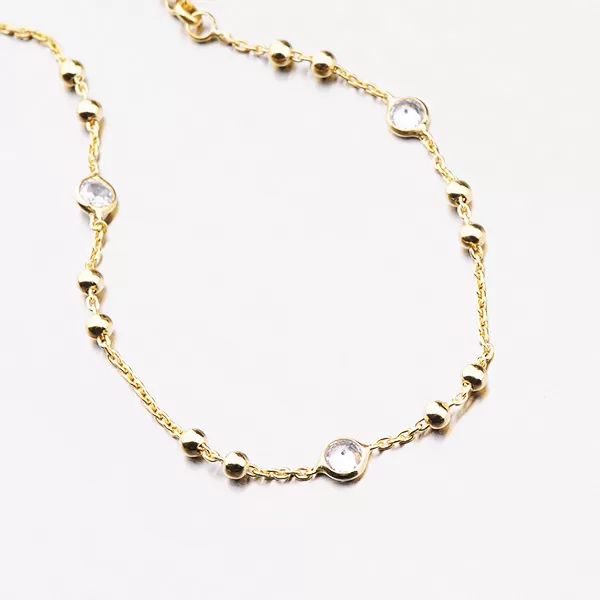 Pozlátený náramok so zirkónmi B2201123-0398-SLX