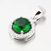 Okrúhly prívesok so zeleným zirkónom HST-13259