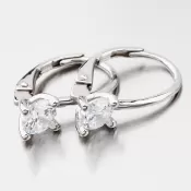 Dámske strieborné 925 zirkónové náušnice s príveskom UCST-122786