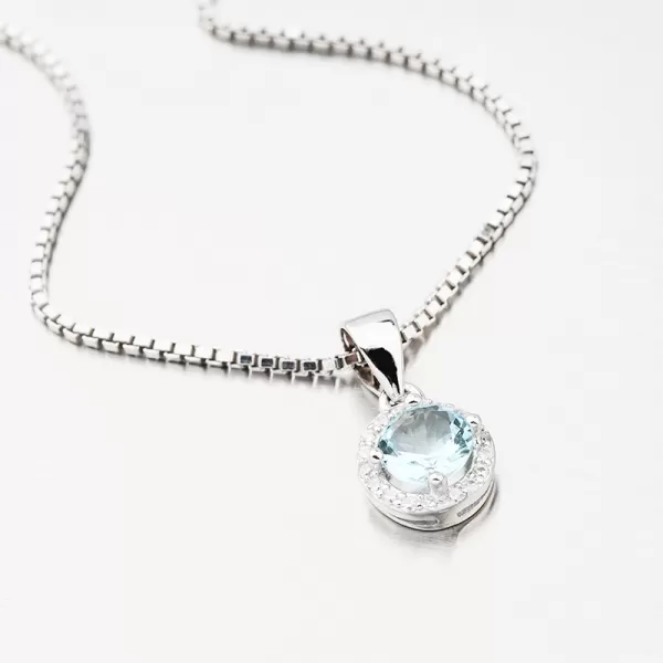 Okrúhly prívesok s modrým zirkónom HST-13197