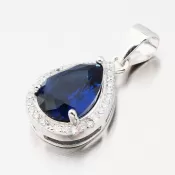 Strieborný prívesok s modrým zirkónom HST-13240