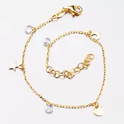 Pozlátený náramok s príveskami a zirkónmi B2100129-1132-SLX