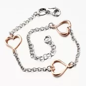 Strieborný náramok pre ženy so srdiečkami B1700762-0331-SLX
