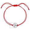 Kabbalah červený náramok proti uhranutiu strieborný strom života so zirkónmi 13021.3