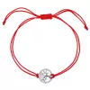 Kabbalah červený náramok proti uhranutiu strieborný strom života so zirkónmi 13021.3
