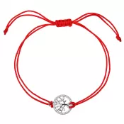 Kabbalah červený náramok proti uhranutiu strieborný strom života so zirkónmi 13021.3
