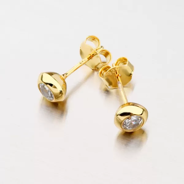 Pozlátené kôstky so zirkónmi SETS-12292R-G