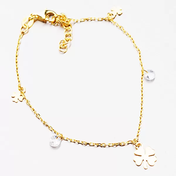 Pozlátený náramok s príveskami a zirkónmi B2000461-1132-SLX